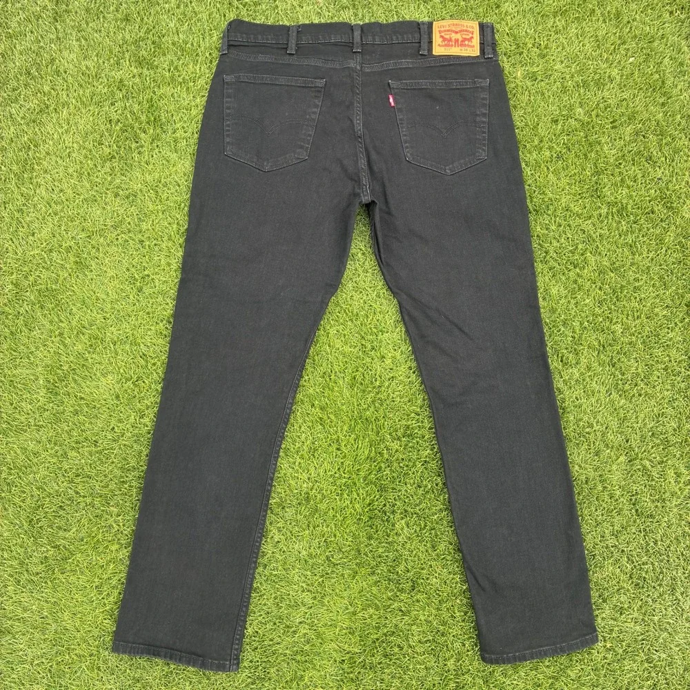 Levis 511 Slim Fit Black Jeans Mens 38x31 Solid Denim Pants Cotton Classic Work